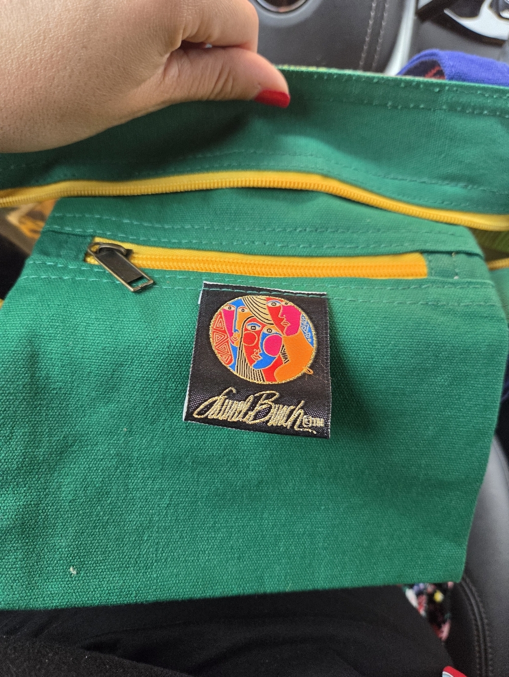 Rare Vintage Laurel Burch Leopards of Shambala Cotton Canvas Tote Bag - Picture 7 of 11